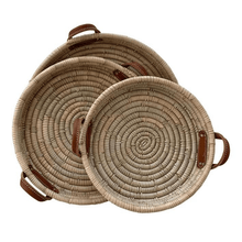 Load image into Gallery viewer, Boxes Malawi Round Trays Set of 3