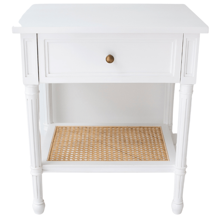 Bedside Tables White Manilla Cane Bedside Table - Weathered Oak or White