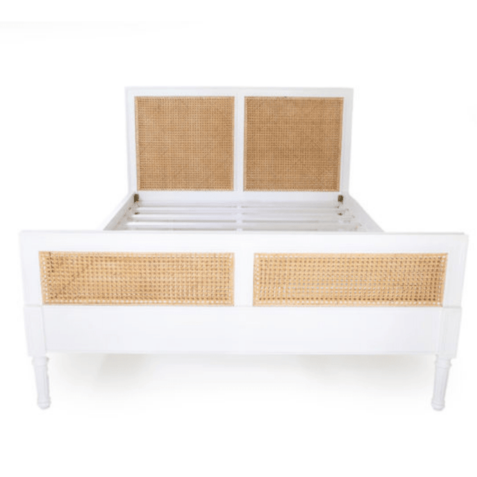 Beds Manilla Rattan Bed in White - Multiple Sizes