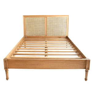 Children's Beds Manilla Rattan Bed with low end in Weathered Oak - Junior Sizes