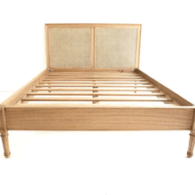 Load image into Gallery viewer, Children&#39;s Beds King Single Manilla Rattan Bed with low end in Weathered Oak - Junior Sizes
