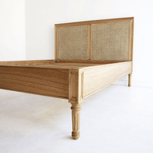 Load image into Gallery viewer, Beds Manilla Rattan Bed with low end in Weathered Oak - Multiple Sizes
