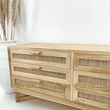 Load image into Gallery viewer, Drawers Seville 6 Drawer Rattan Panel Drawers