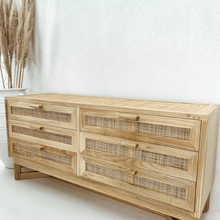 Load image into Gallery viewer, Drawers Seville 6 Drawer Rattan Panel Drawers