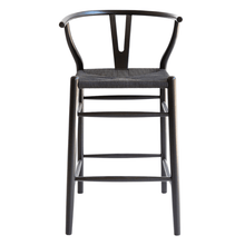 Load image into Gallery viewer, Counter Stools Black on Black Tiara Wishbone Counter Stool Collection - Available in multiple colours