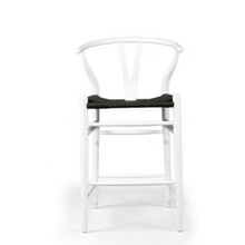 Load image into Gallery viewer, Counter Stools White with Black Tiara Wishbone Counter Stool Collection - Available in multiple colours