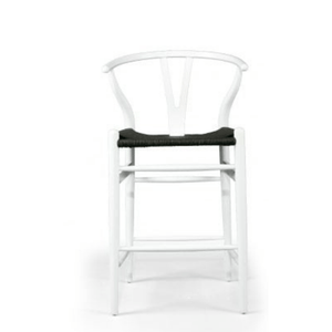 Counter Stools White with Black Tiara Wishbone Counter Stool Collection - Available in multiple colours
